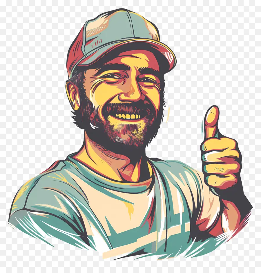 Hombre Sonriente，Pulgar Arriba Hombre PNG