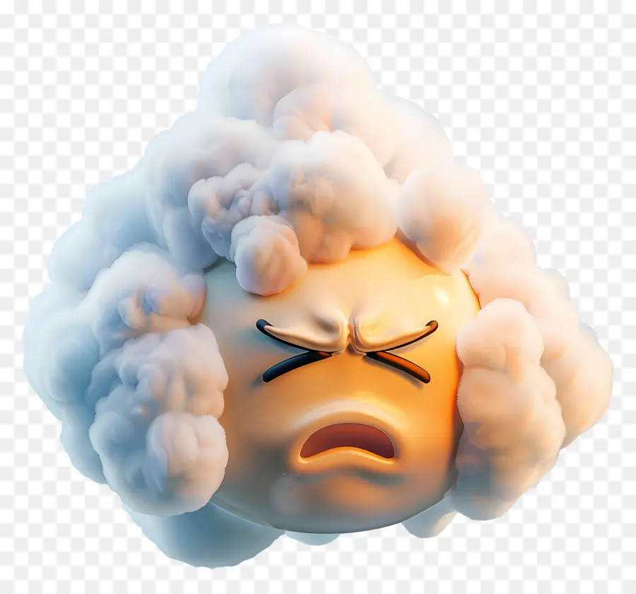 Nube，Emoji Enojado PNG