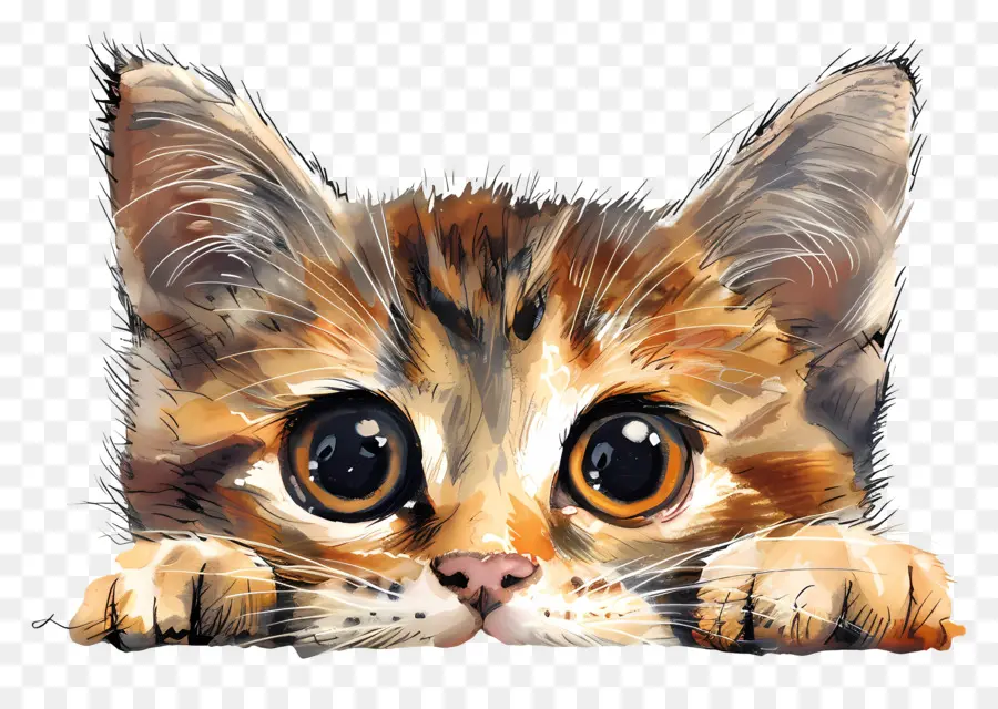 Gato Mirando，Lindo Gatito PNG