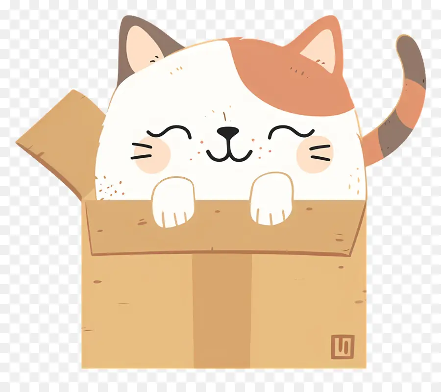 Gato En La Caja，Gato De Dibujos Animados PNG