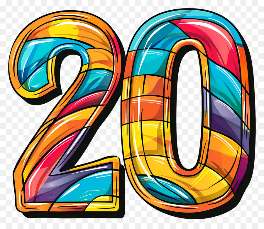 Número 20，20 Cumpleaños PNG