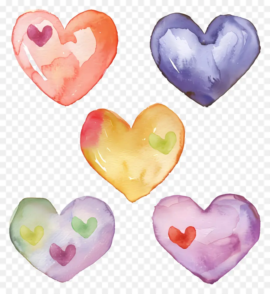 Corazones Pasteles，Corazones Coloridos PNG