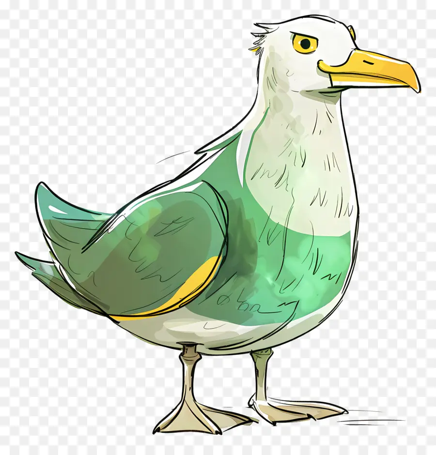 De Dibujos Animados De La Gaviota，Aves De Croquis PNG