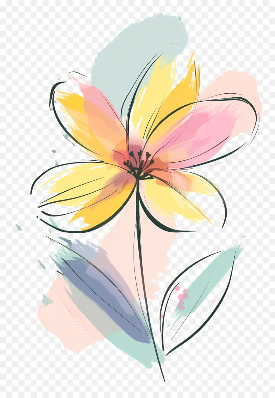 Cartoon Flower，Flor Amarilla PNG