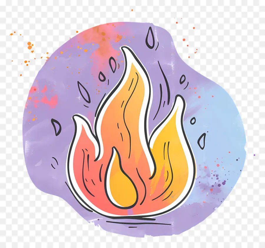 De Dibujos Animados De Fuego，Acuarela PNG