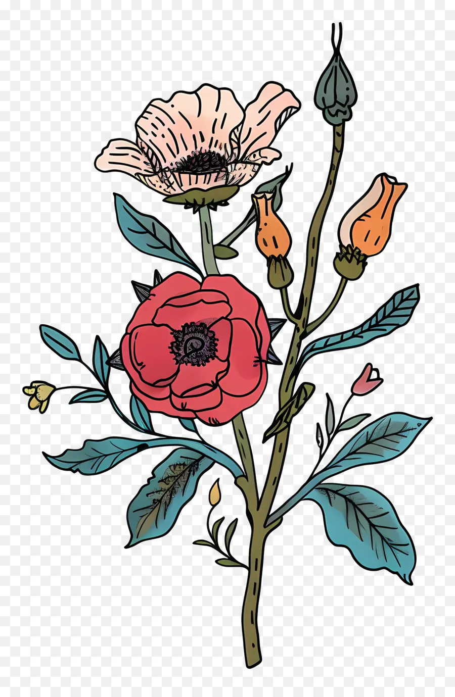 Cartoon Flower，Ramo De Flores PNG
