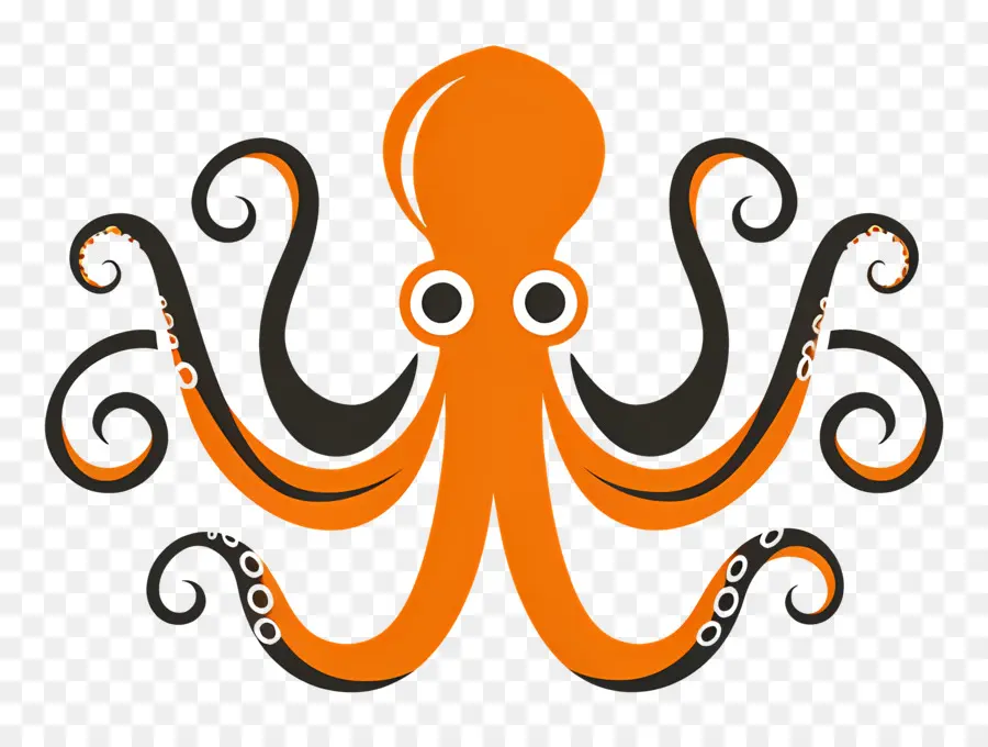 Diseño Simple，Naranja Pulpo PNG