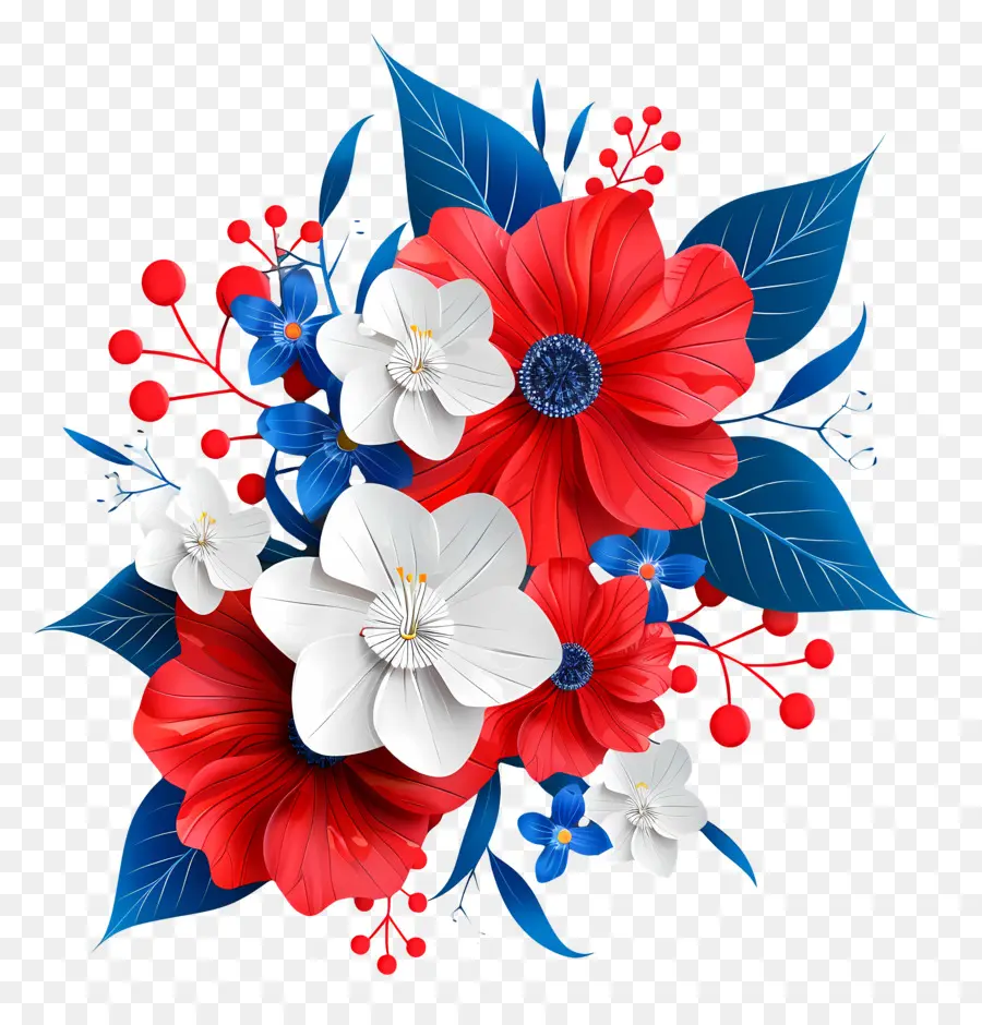 4 De Julio，Ramo De Flores PNG