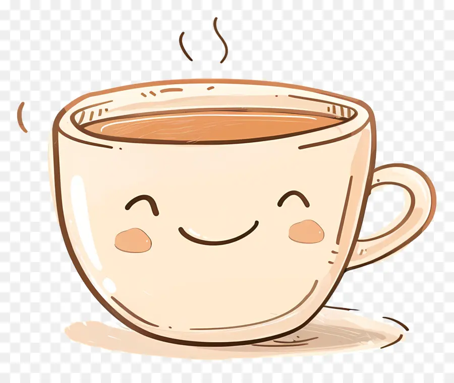 Café De Dibujos Animados，Taza Sonriente PNG