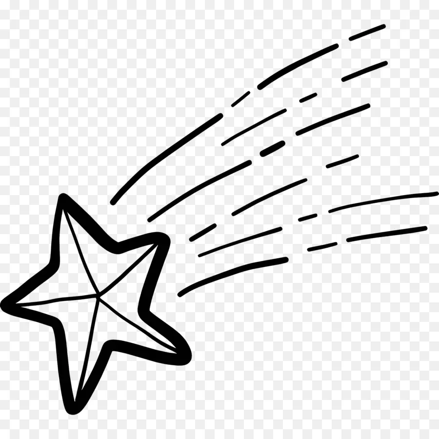 Shooting Star，Dibujo En Blanco Y Negro PNG