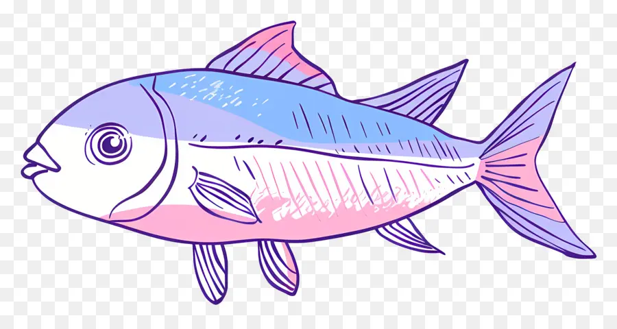 Dibujos Animados De Pescado，Pescado Azul PNG