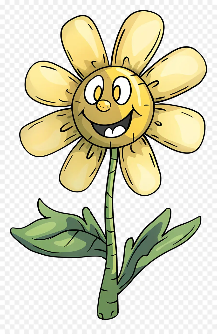 Cartoon Flower，Flor Sonriente PNG