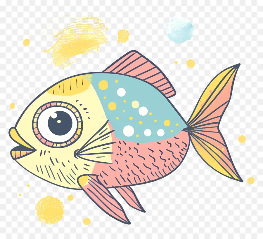Dibujos Animados De Pescado，Los Ojos Azules PNG
