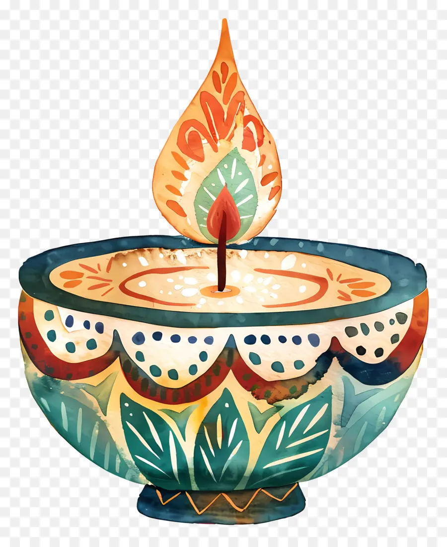 Diwali Diya，Vela Decorativa PNG