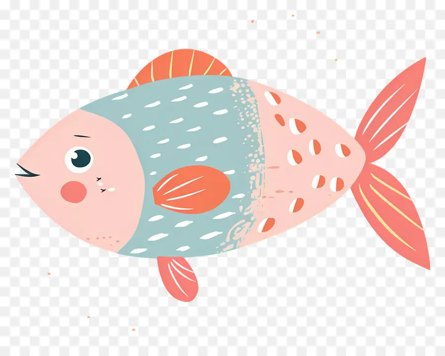 Dibujos Animados De Pescado，Azul Y Naranja PNG