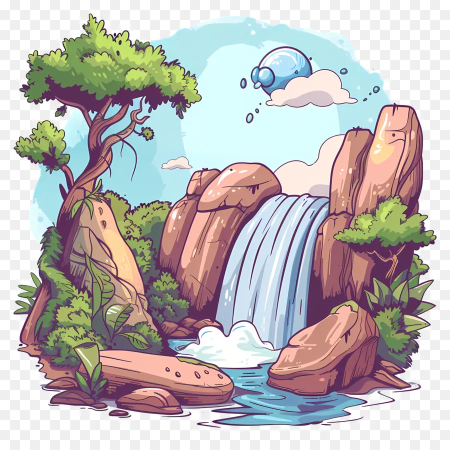 Cascada，Paisaje PNG