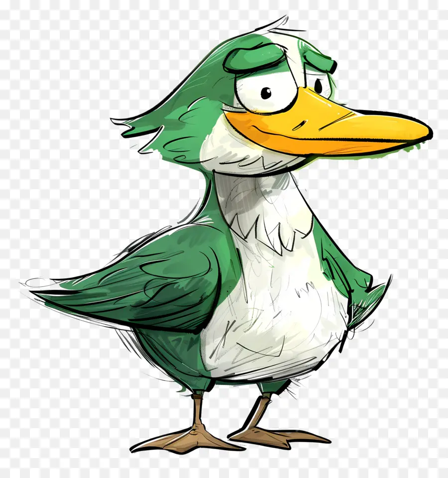 Gaviota De Dibujos Animados，Pato Verde Y Blanco PNG