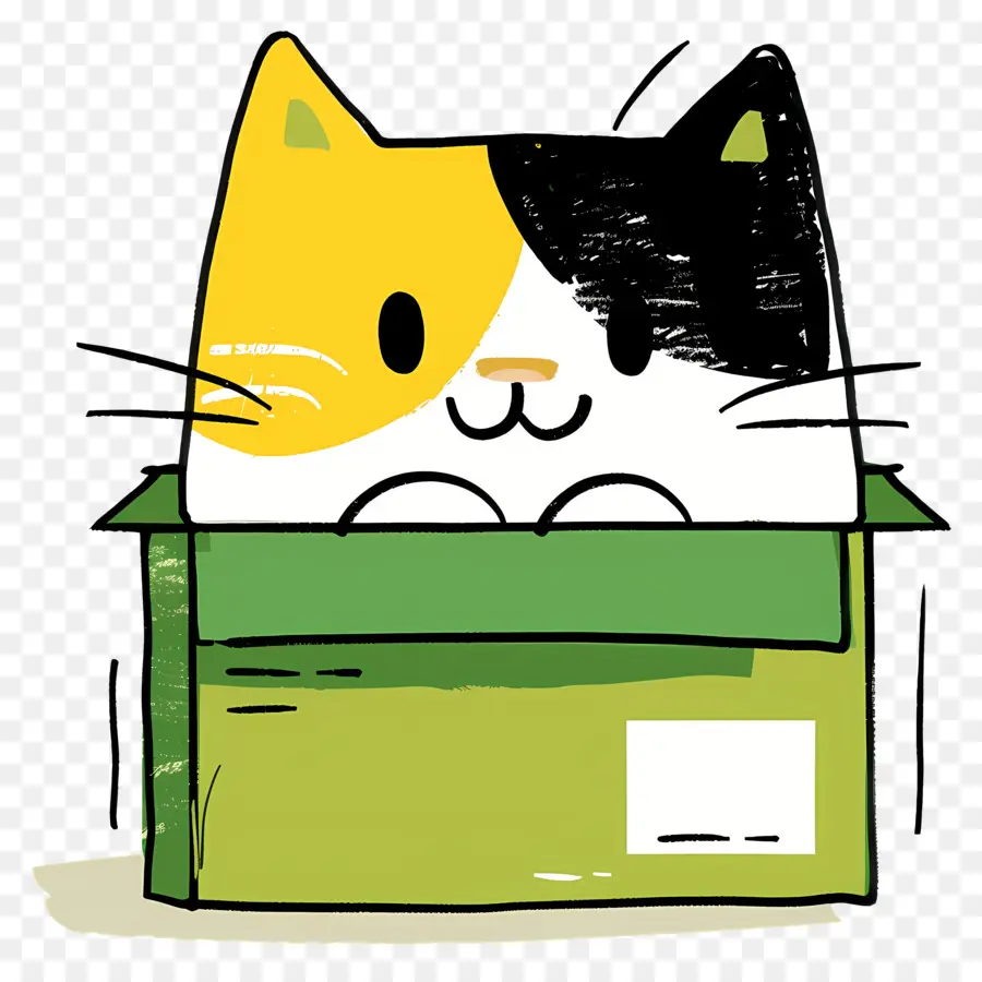 Gato En La Caja，Gato De Dibujos Animados PNG