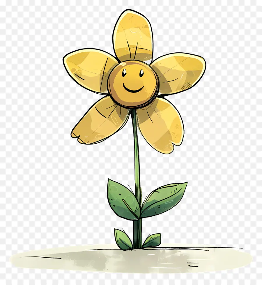 Cartoon Flower，Flor Amarilla PNG
