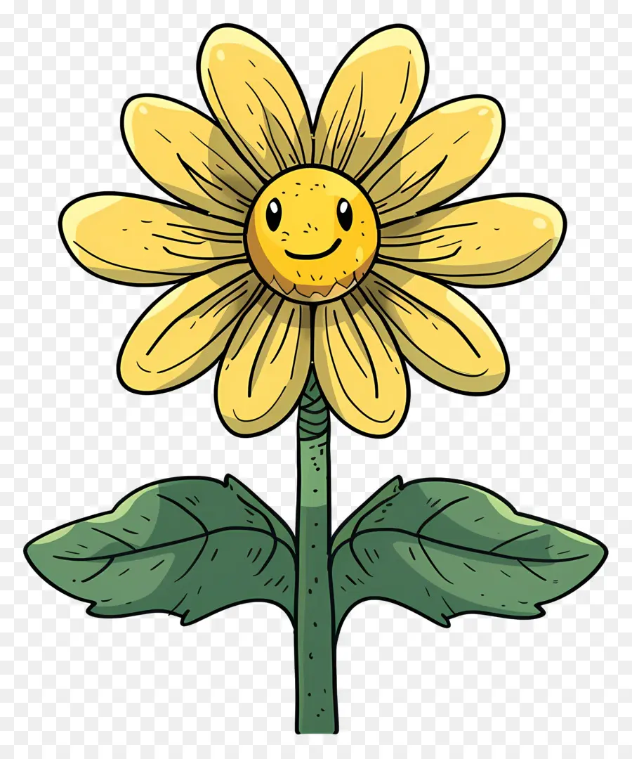 Cartoon Flower，Flor Sonriente PNG