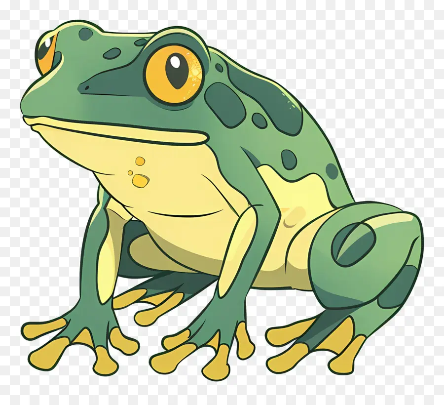 Cartoon Frog，Rana Verde PNG