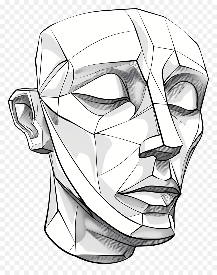 Cabeza De Escultura，Cara De Triángulo PNG