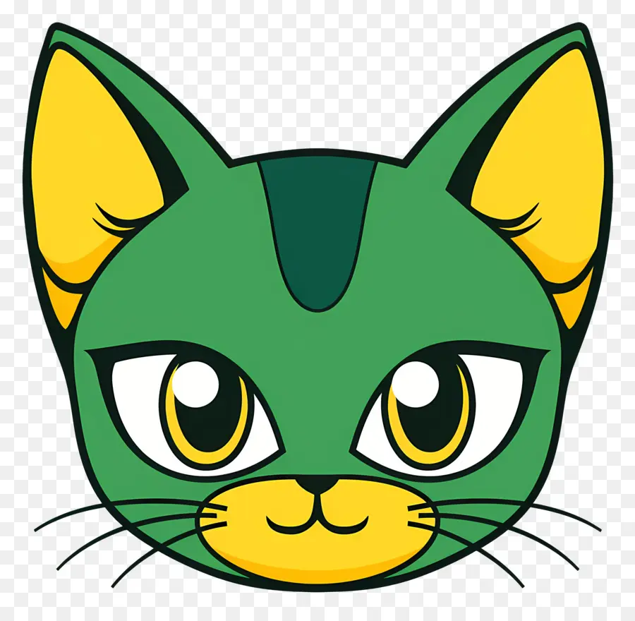 Gato Lindo Rostro，Gato Verde PNG