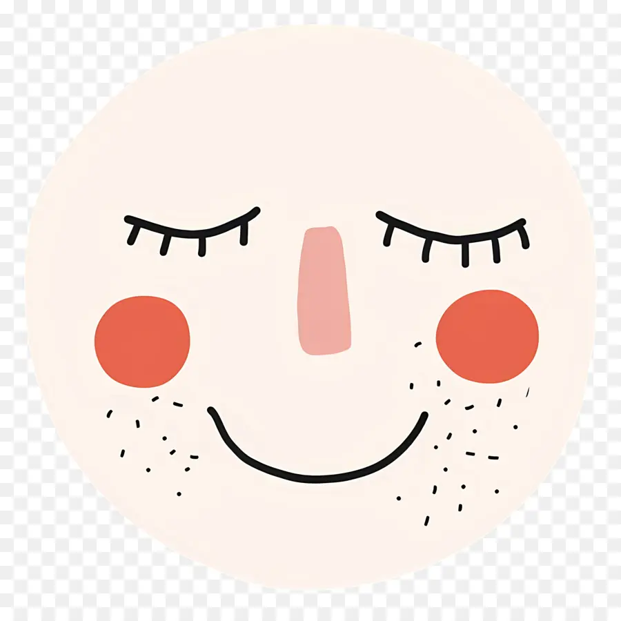 Cara Sonriente，Los Ojos Cerrados PNG