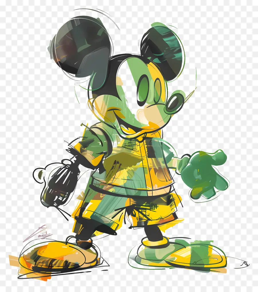 Mickey Mouse，Camiseta Verde PNG