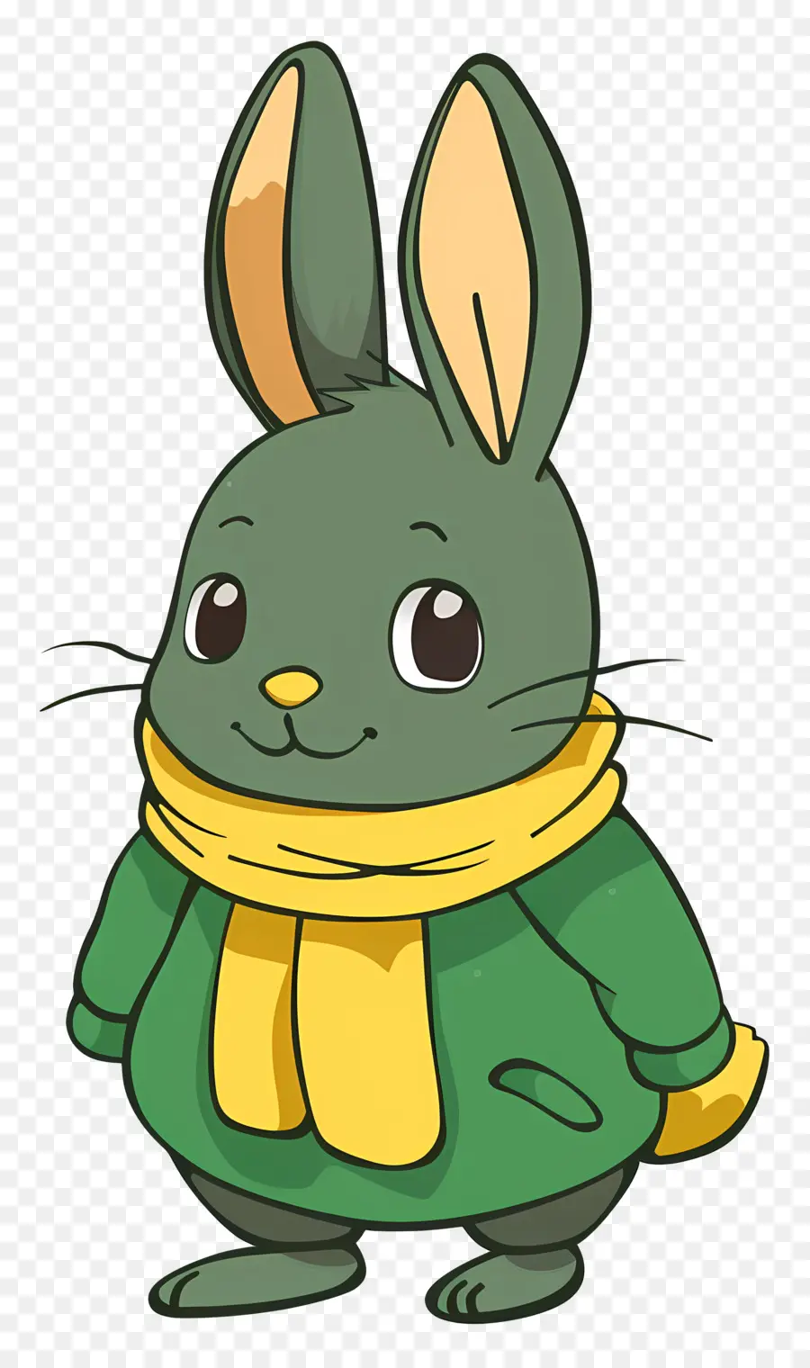 Cartoon Rabbit，Chaqueta Verde PNG