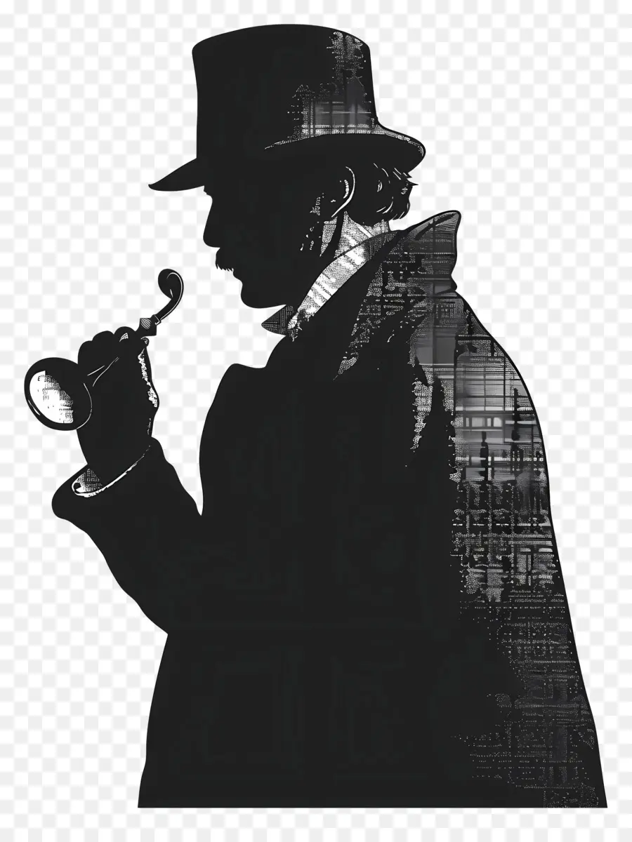 Sherlock Holmes Silhouette，Silueta PNG