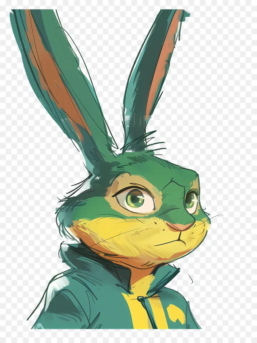 Cartoon Rabbit，Verde Conejo PNG