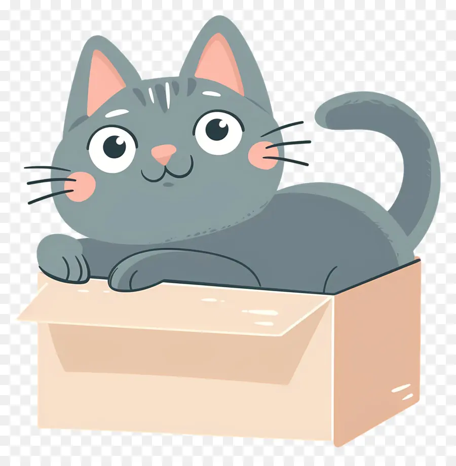 Gato En La Caja，El Gato Gris PNG