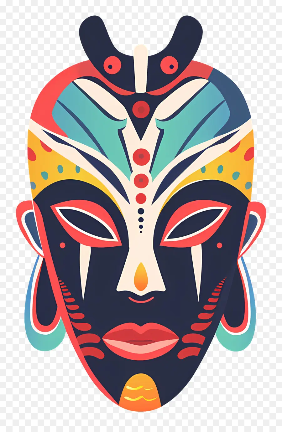 Máscara Cultural，Máscara Colorida PNG