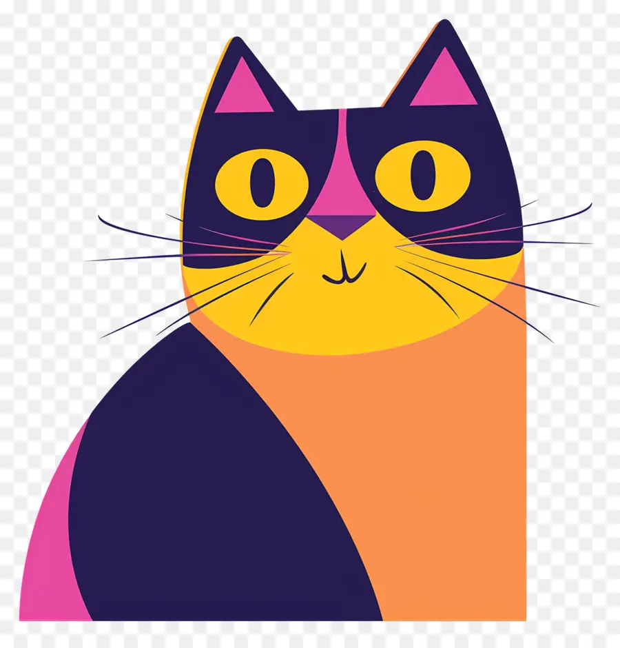 Gato De Dibujos Animados，Arte De Gato Abstracto PNG