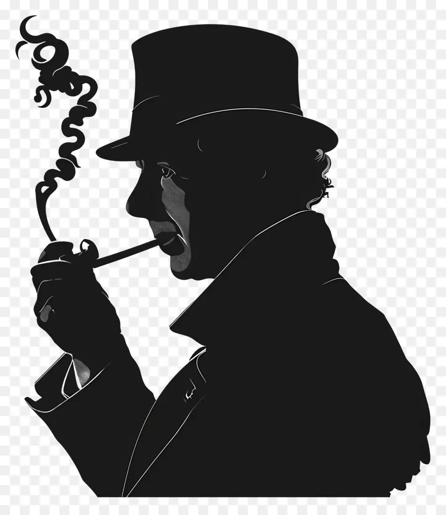 Sherlock Holmes Silhouette，Tubería De Fumar Hombre PNG