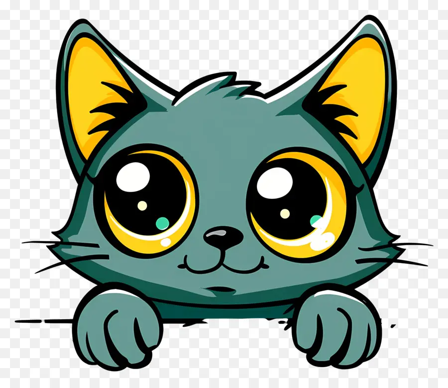 Gato Mirando，Gato De Dibujos Animados PNG