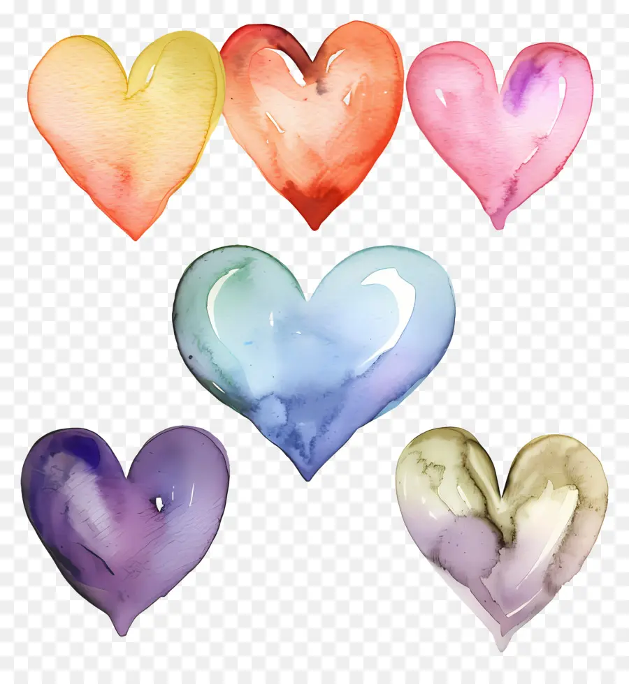 Corazones Pasteles，Corazones Coloridos PNG