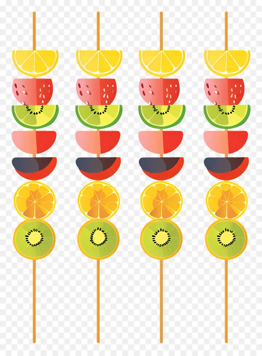 Brocheta De Frutas，Rebanadas De Fruta PNG