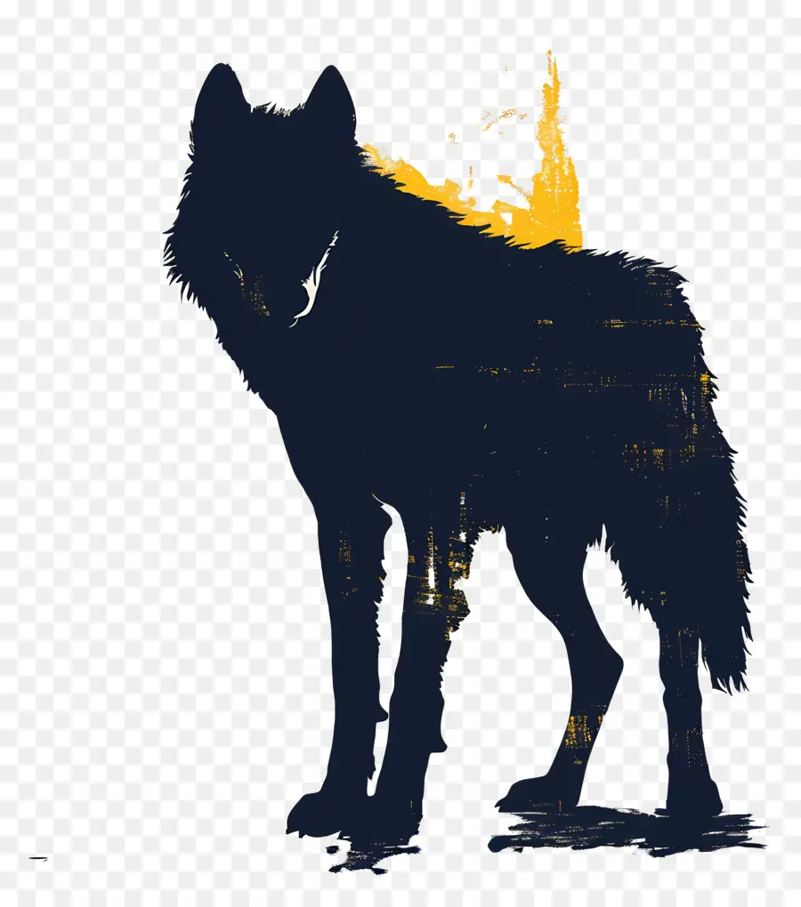 Silueta De Lobo，Perro Negro PNG