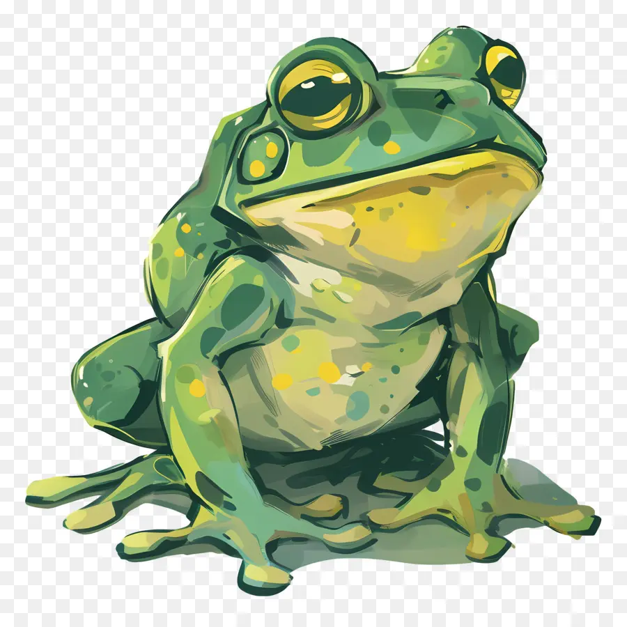 Cartoon Frog，Rana Verde PNG