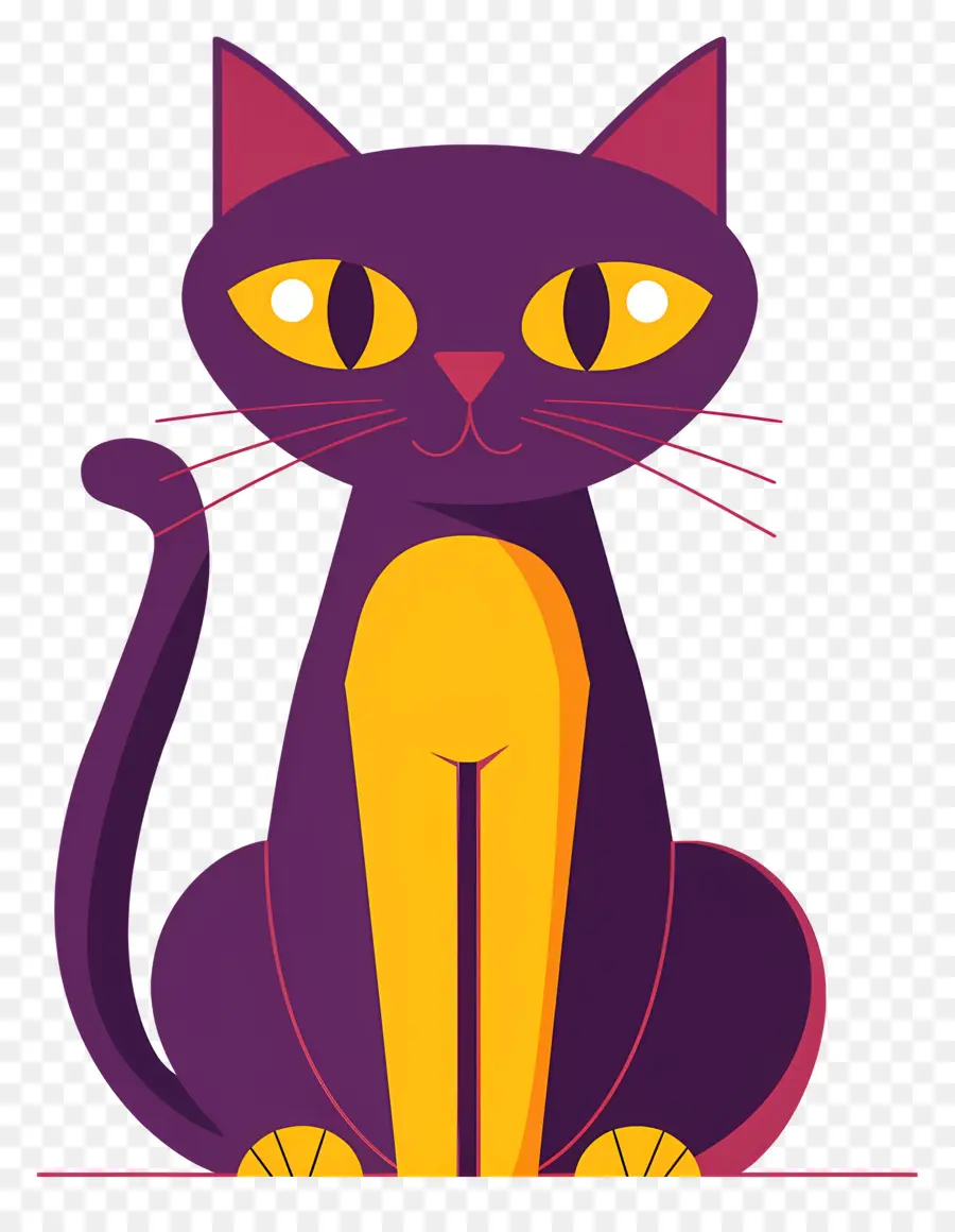 Gato De Dibujos Animados，Púrpura Gato PNG