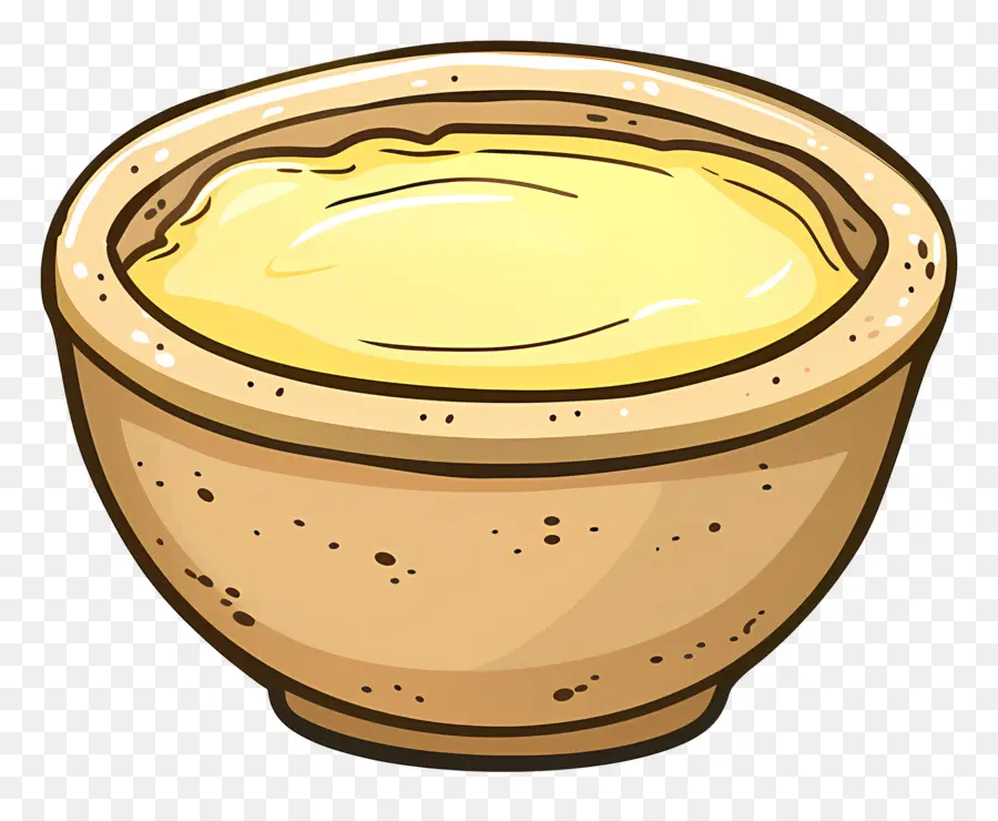 Ghee，Cuenco De Madera Con Contenido Amarillo PNG