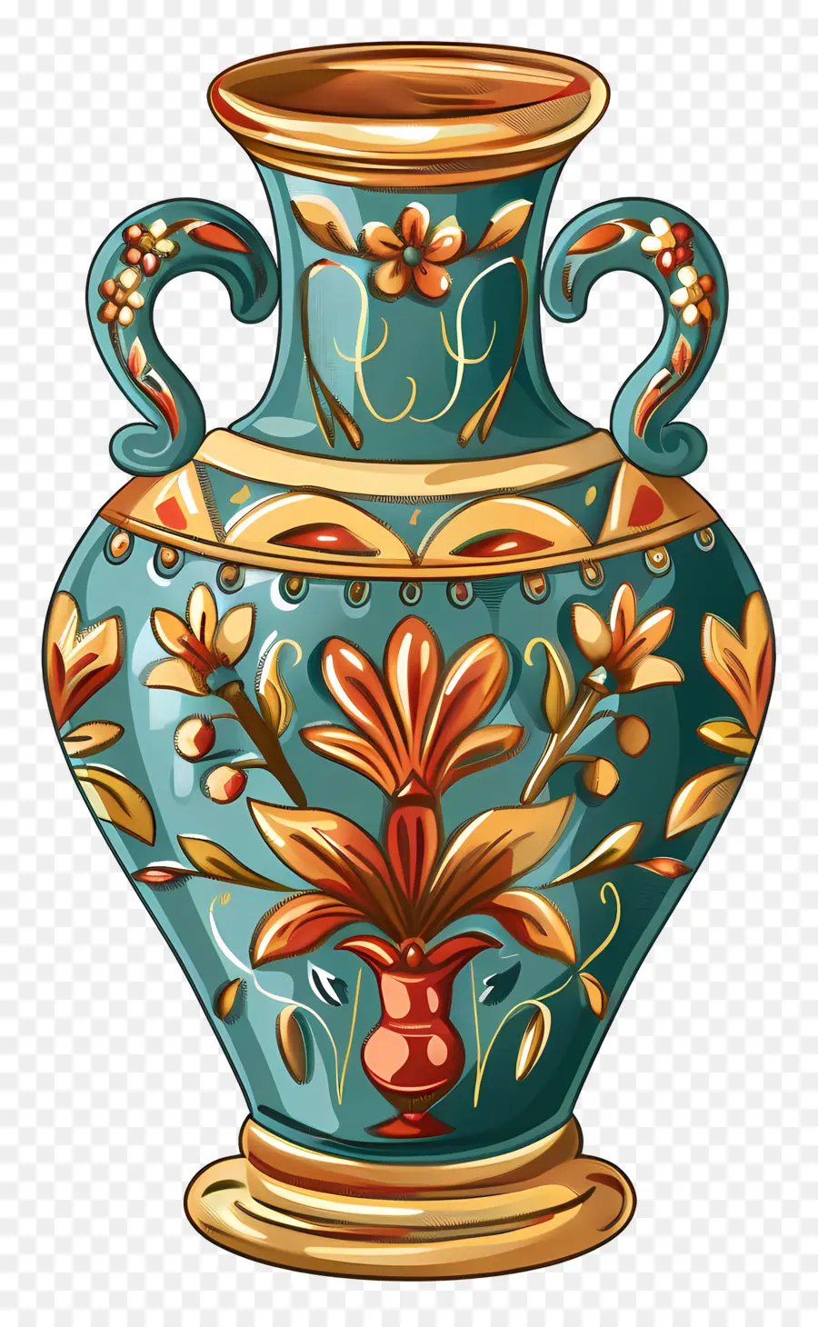 Jarrón Antiguo，Floral Florero PNG