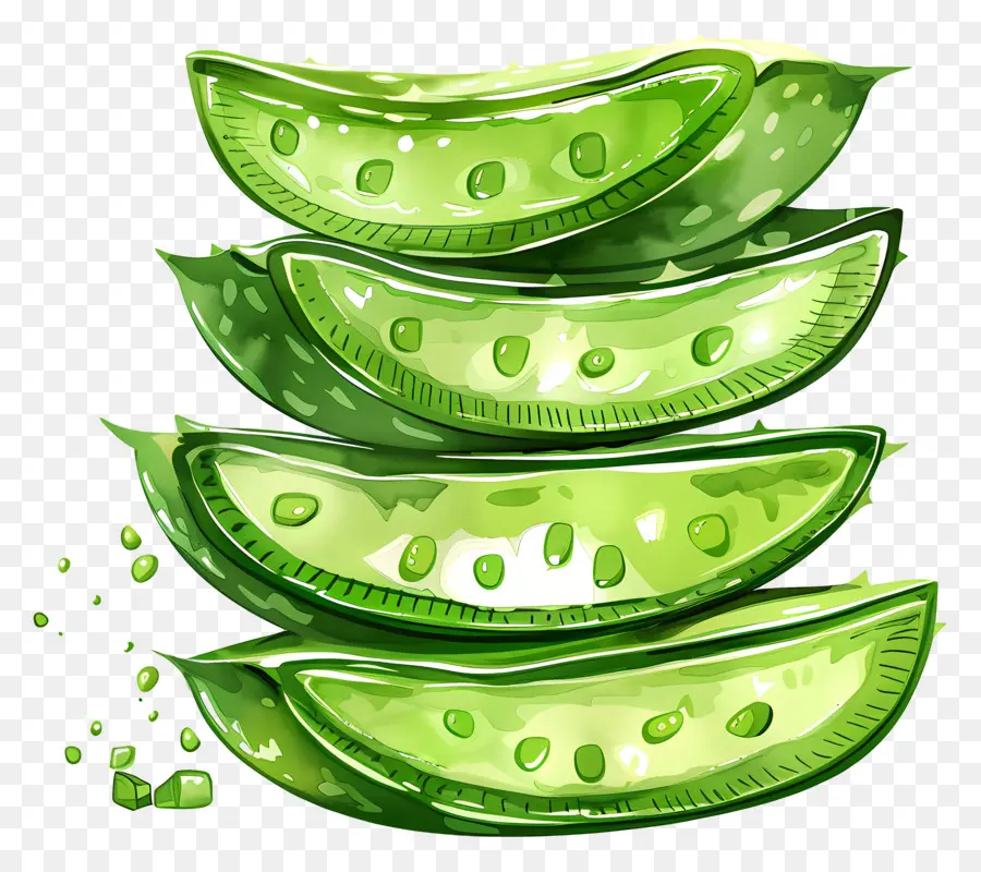 Rodajas De Aloe Vera，Los Pepinos PNG