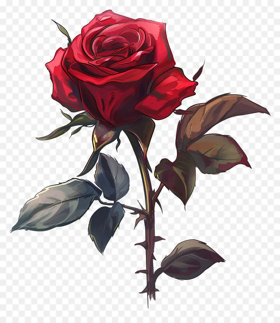 Solo Rose，Rosa Roja PNG