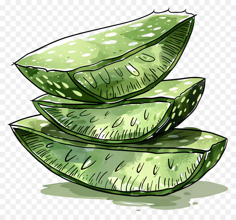 Rodajas De Aloe Vera，Los Pepinos PNG