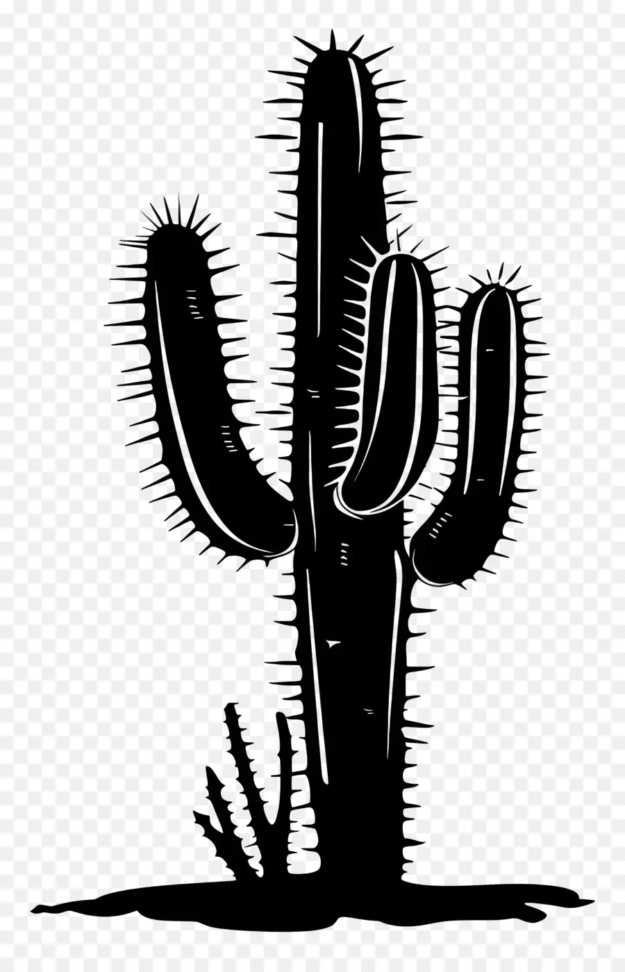 Silueta De Cactus Simple，Planta De Cactus PNG