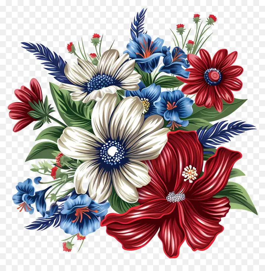 4 De Julio，Ramo De Flores PNG