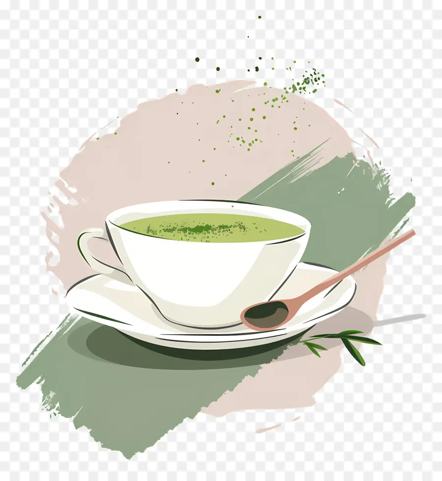 Té Matcha，Taza De Té Verde PNG